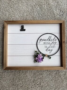"Grandkids Bring Joy" Wood Framed Picture Holder